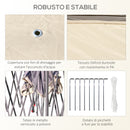 Gazebo da Giardino 330x330x288 cm con Zanzariera Beige