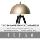 Lampada da Tavolo Ø30x62 cm E27 Paralume in Metallo Oro