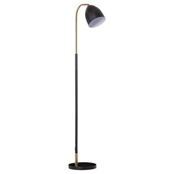 sconto Bogen-Stehlampe 43x28x160 cm E27 verstellbarer Lampenschirm in Schwarz und Gold