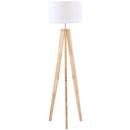 Lampada da Terra 45x45x147 cm E27 Paralume in Tessuto Bianco