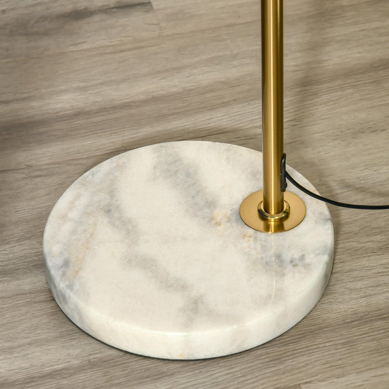 Lampada da Terra 31x26x153 cm E27 Paralume Regolabile 350° Oro