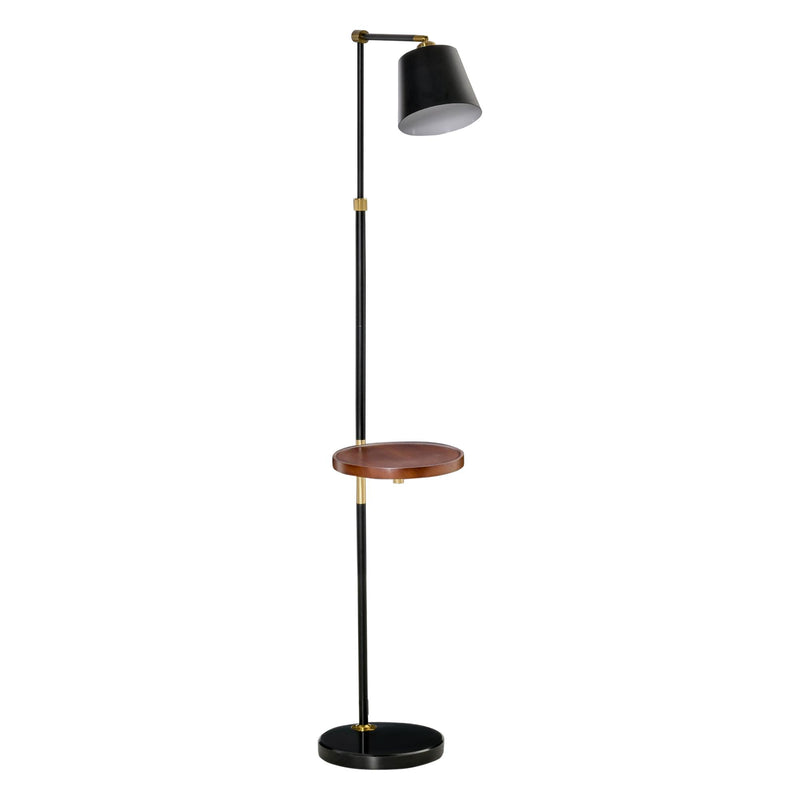 Lampada da Terra 50x30x165 cm E27 con Ripiano Nero e Oro