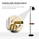 Lampada da Terra 50x30x165 cm E27 con Ripiano Nero e Oro