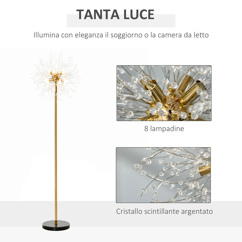Lampada da Terra Ø40x160 cm Attacco G9 Oro e Nero