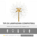 Lampada da Terra Ø40x160 cm Attacco G9 Oro e Nero