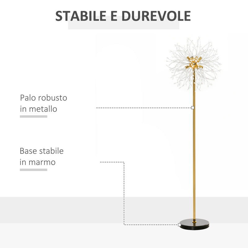 Lampada da Terra Ø40x160 cm Attacco G9 Oro e Nero