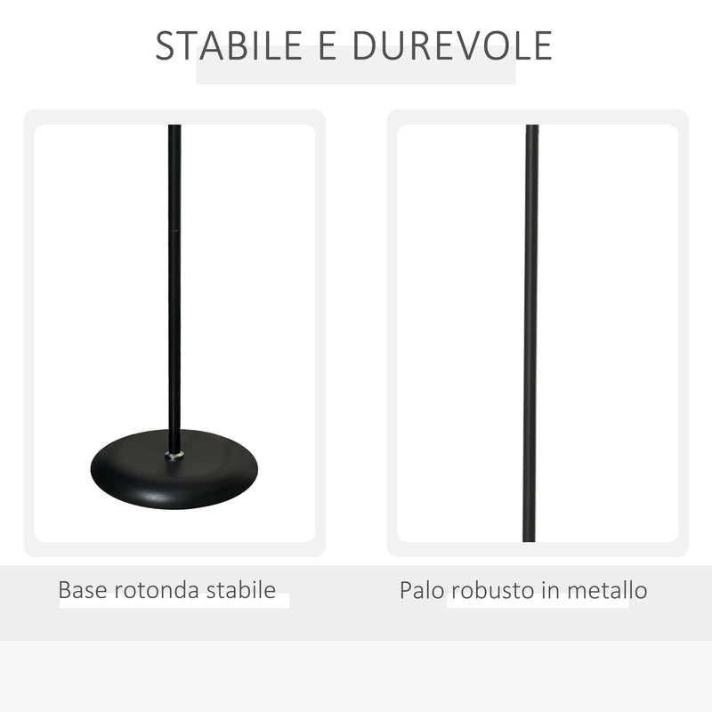 Lampada da Terra 42x24x178 cm 2 Paralumi E14 E27 Nera