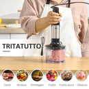 Frullatore ad Immersione Mixer Cucina 4 in 1 1000W con Accessori Argento e Nero