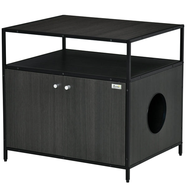 prezzo Katzentoilette 70x55x65,5 cm in Holz und schwarzem Stahl