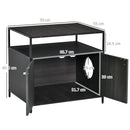 Mobile Lettiera per Gatti 70x55x65,5 cm in Legno e Acciaio Nera