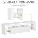 Mobile TV con Luci a LED 160x35x45 cm per TV fino a 65 Bianco