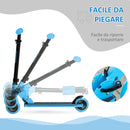 Monopattino Pieghevole per Bambini 67,7x34x79,5-89,5 cm in Metallo e Alluminio Blu