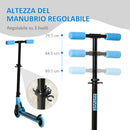Monopattino Pieghevole per Bambini 67,7x34x79,5-89,5 cm in Metallo e Alluminio Blu