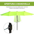 Ombrellone da Giardino Doppio 460x270x240 cm in Acciaio e Poliestere Verde