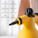 Pistola a Vapore Multiuso Portatile Serbatoio 350 ml con 9 Accessori Gialla