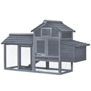Pollaio Gabbia per Galline da Esterno 150,5x54x87 cm in Legno Grigio