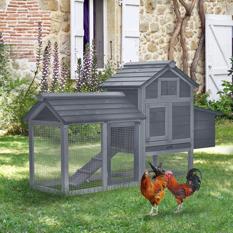 Pollaio Gabbia per Galline da Esterno 150,5x54x87 cm in Legno Grigio