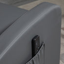 Poltrona Relax Massaggiante 68x88x98 cm con Telecomando in Similpelle Grigio