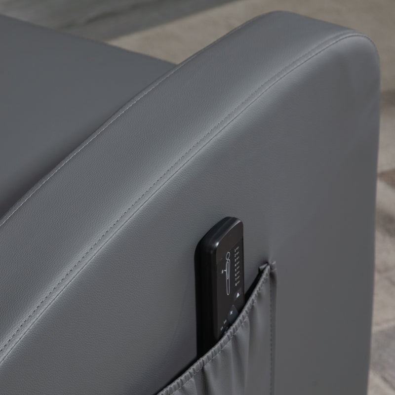 Poltrona Relax Massaggiante 68x88x98 cm con Telecomando in Similpelle Grigio