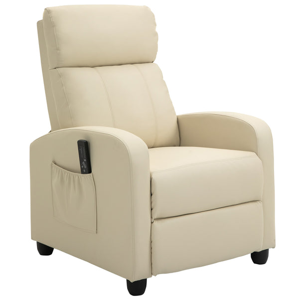 prezzo Relax Massagesessel 68x88x98 cm mit Fernbedienung in cremefarbenem Kunstleder