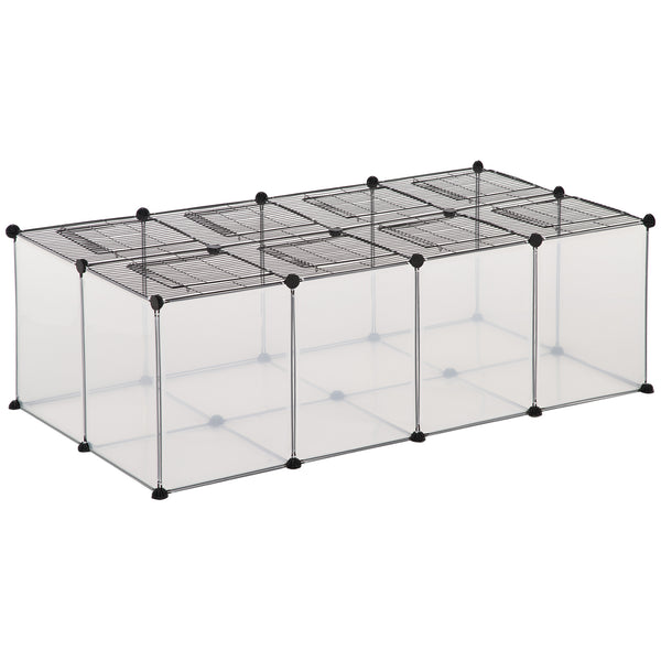 prezzo Modularer Käfig für Hamster und Nagetiere 140 x 70 x 45 cm aus Harz und schwarzem und transparentem Stahl