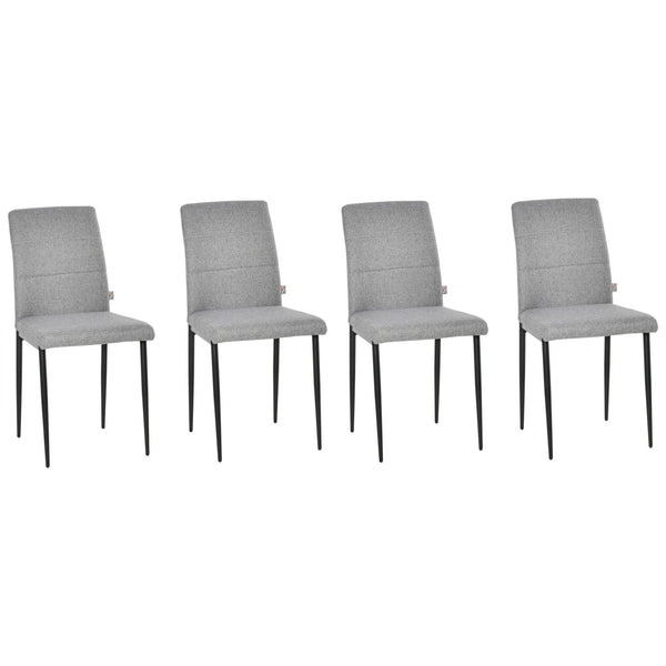 sconto Set mit 4 gepolsterten Stühlen 41,5 x 54,5 x 87 cm in grauem Stoff
