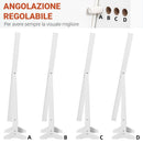 Armadio Portagioie a Specchio 35,5x30x142,5 cm Inclinazione Regolabile Bianco