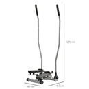 Stepper con Manubrio Maniglie Elastici e Monitor LCD Argento