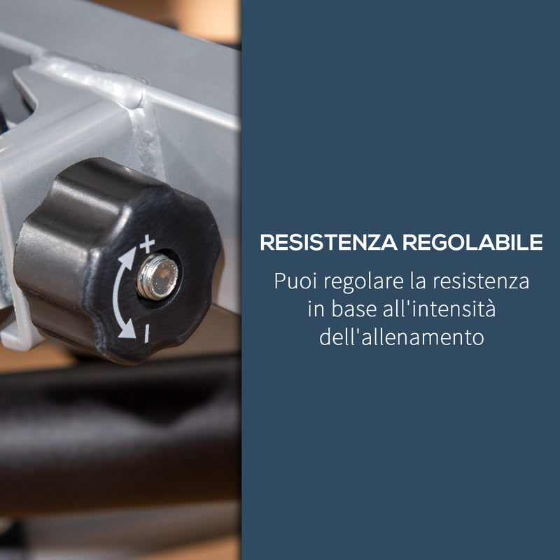 Stepper con Manubrio Maniglie Elastici e Monitor LCD Argento