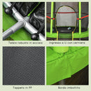Trampolino Tappeto Elastico per Bambini Ø140x160 cm in Metallo Verde e Nero