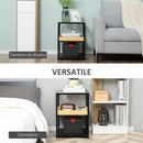 Tavolino da Caffè 3 Ripiani 40x40x55 cm in Acciaio Legno e Vetro Nero