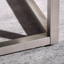 Tavolino Basso da Caffè 80x80x34 cm in Acciaio e MDF Grigio