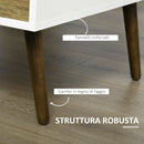 Tavolino Basso 4 Cassetti 100x53,5x45 cm in Truciolare e Legno di Faggio Bianco