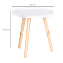 Tavolino Basso Ø40x40,5 cm in Legno e MDF Bianco