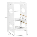 Torre Montessoriana per Bambini 40x50x90 cm Altezza Regolabile in MDF Bianca