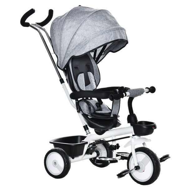 Dreirad Kinderwagen 100x48x106 cm mit 360° Drehsitz Grau acquista