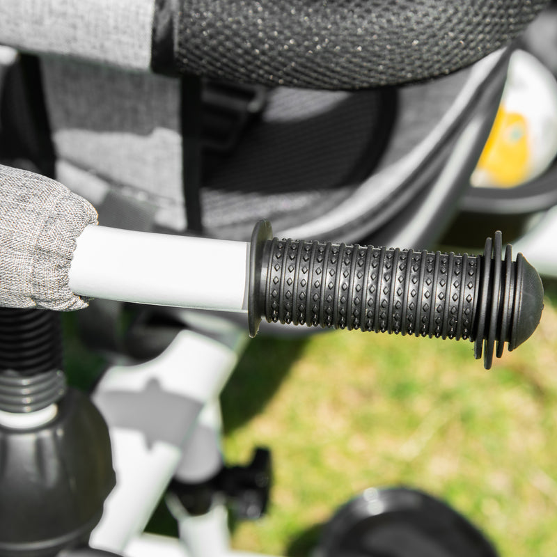 Passeggino Triciclo 100x48x106 cm con Sedile Girevole 360° Grigio