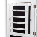 Specchiera Armadio Portagioielli da Parete in Legno MDF Bianco 37x9.5x112 cm 