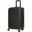 Valigia Rigida Media 68 L 66x43x27 cm Espandibile con 4 Ruote Girevoli e Angoli Protettivi in ABS Nero      