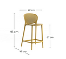 Set 4 Sgabelli 46x42x93 cm in Polipropilene Spot Senape