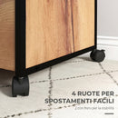 Cassettiera da Ufficio 44x40x66,5 cm con 2 Cassetti con Serratura Ruote Struttura in Acciaio Marrone Rustico      