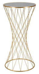 Tavolino Tower New 50x100x50 cm in Ferro e MDF Oro
