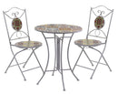 Set da Giardino Pieghevole in Metallo con Tavolo e 2 Sedie Tropea Bianco