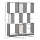 Mobile Libreria a 8 Ripiani 100x24x124 cm in Legno Grigio Carbone   