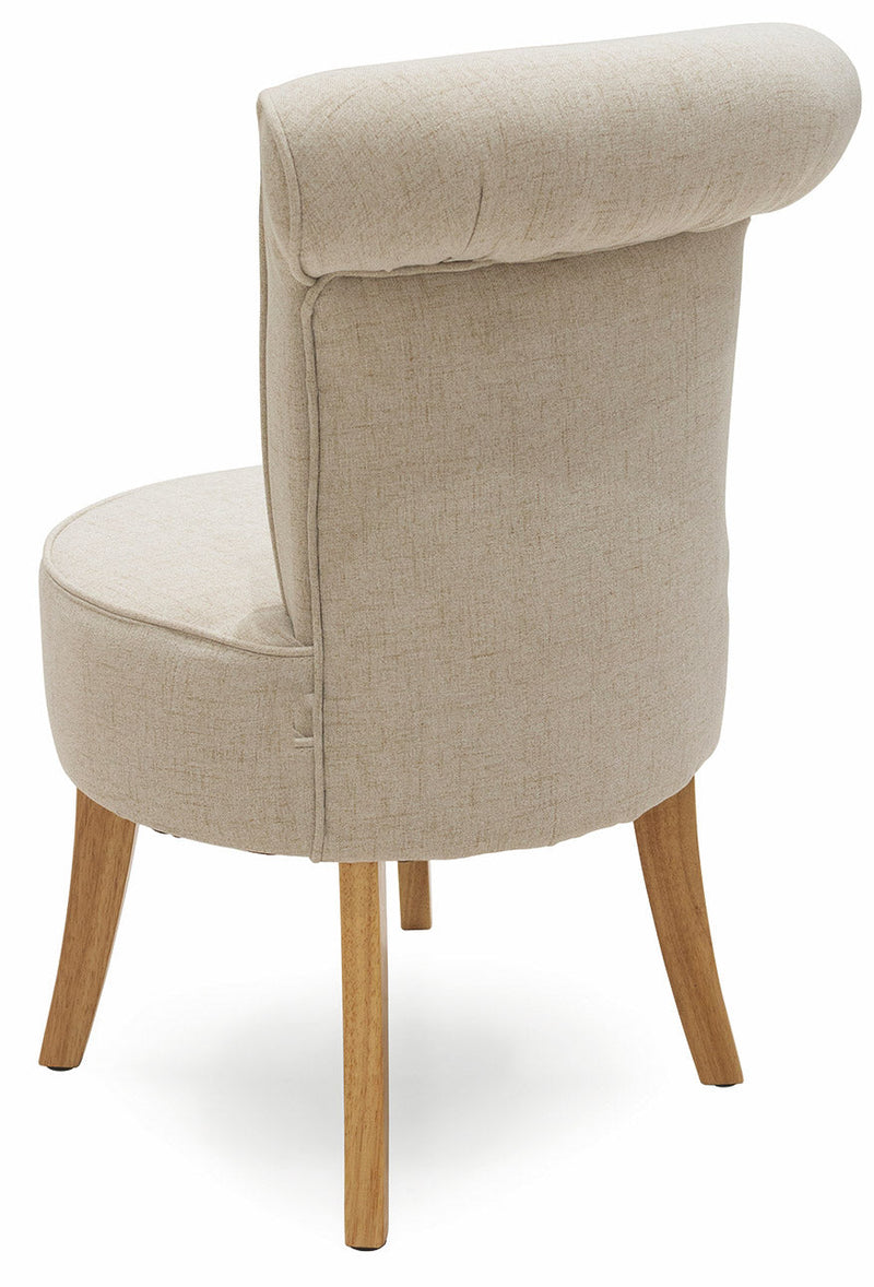 Sedia Imbottita in Tessuto Gambe in Legno Soriani Ecrù