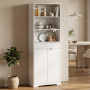 Mobile Bagno Alto 60x30x171 cm con 3 Ripiani Aperti e Cassetto in Legno Bianco      