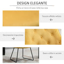 Poltroncina Imbottita 70x66,5x82 cm in Tessuto Effetto Velluto Giallo
