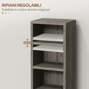 Set 2 Pezzi Mobile Libreria Porta CD 21x22,5x88,5 cm Grigio    
