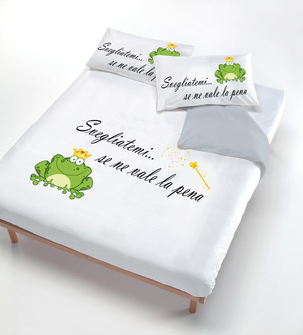 prezzo Bettbezug mit Aufdruck auf der Tasche und Wake Me Kissenbezüge