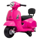 Moto Elettrica per Bambini 1,5-3 Anni Licenza Piaggio Mini Vespa GTS 66,5x38x52 cm 6 V con Batteria al Litio 2,5 km/h Max 25 kg Rosa      
